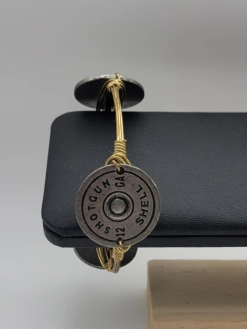 Bourbon and Bowties Gold Tone Wire & Shotgun Shell  Bracelet